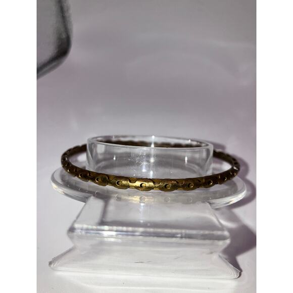 Vintage Bronze Cut Out Textured Design Bangle 2 7/8" Bracelet! - Picture 9 of 9